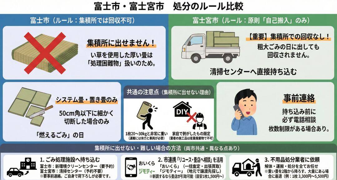 富士市・富士宮市で畳の処分は「便利屋助かる本舗」にお任せください 